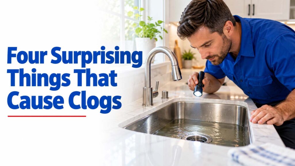 Professional Plumber Diagnosing a Clogged Sink copy