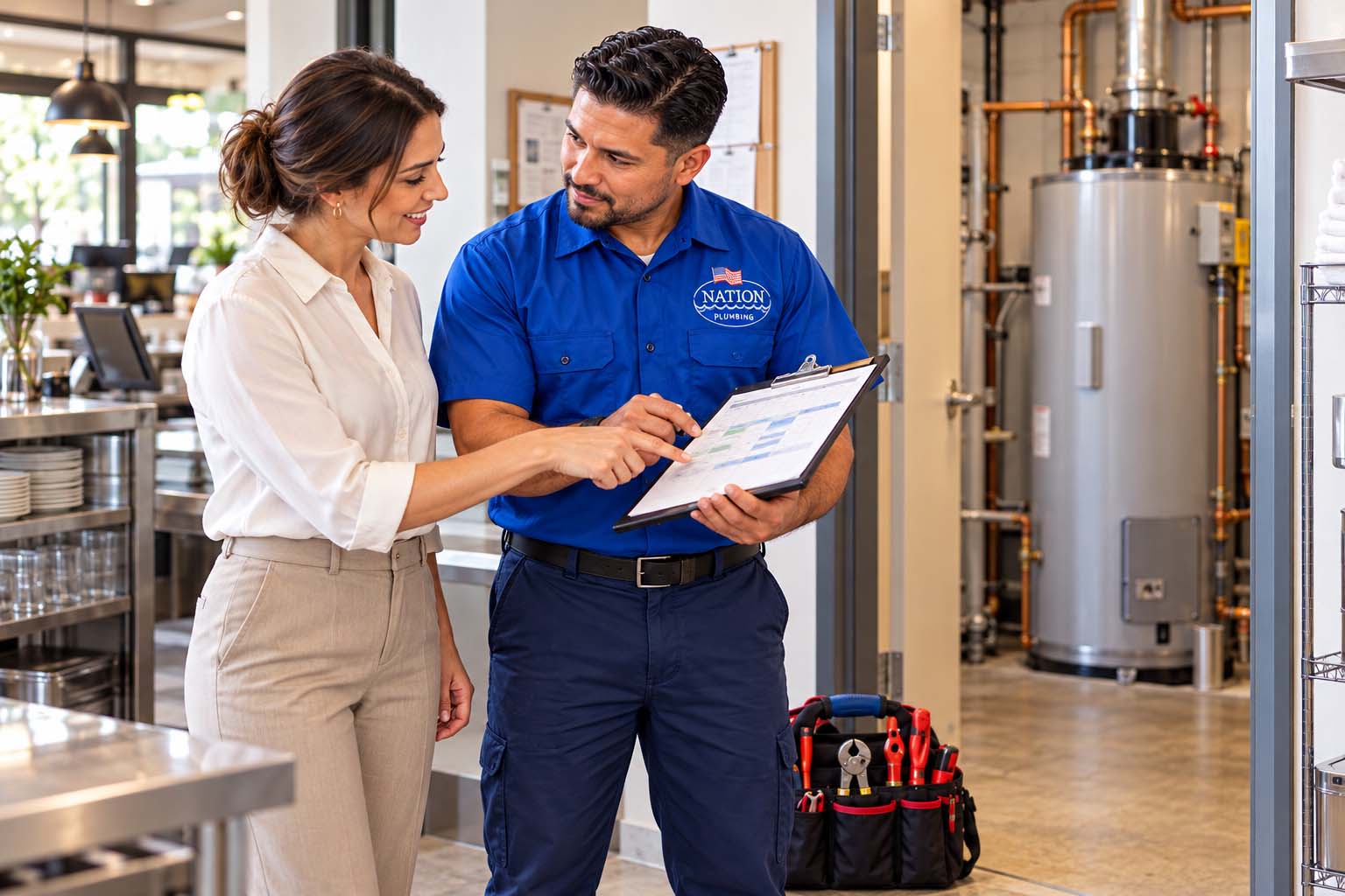 Water Heater Repair or Replacement: How Do You Decide? Restaurant Team Plans Water Heater Service copy